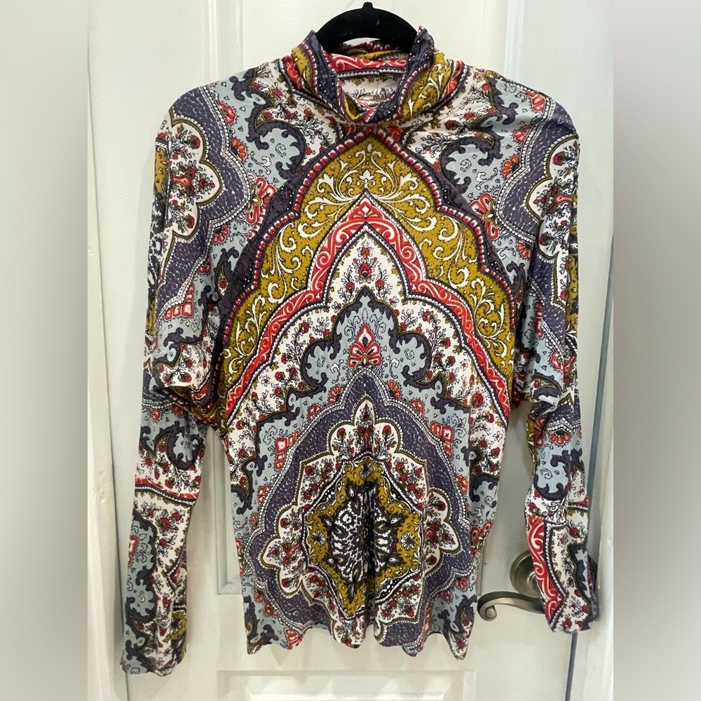 Free People Multicolor Paisley Top